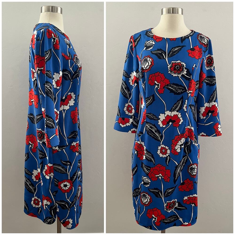 Boden Isabelle Floral Print Dress Size UK 10/US 6 Pockets Modest Office Colorful